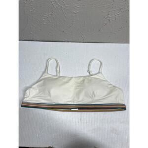 Madewell Second Wave Rainbow-Trimmed Sport Bikini‎ Top size Large